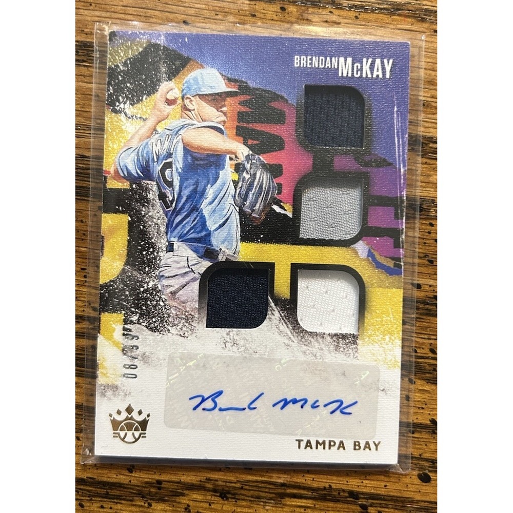 2021 Diamond Kings Brendan McKay Quad Material Signatures /99 Auto #QMS-BM
